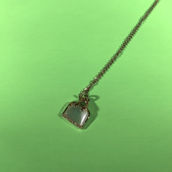 Opal Bag Handbag Crystal Necklace 18KGP - Picture 5 of 13